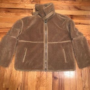 Zara Fleece Jacket XS Extra Small Brown